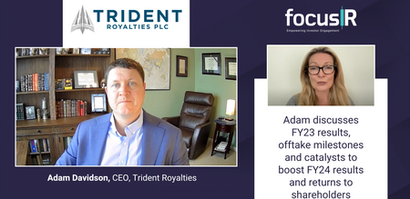 Adam Davidson, CEO of Trident Royalties, discusses offtake milestones and catalysts to boost FY24