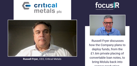 Russell Fryer, CEO of Critical Metals, discusses bringing Molulu back into production