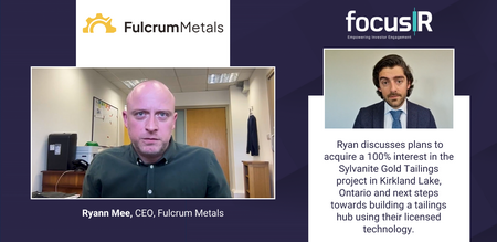 Ryan Mee, CEO at Fulcrum Metals, discusses next steps toward Ontario tailings hub