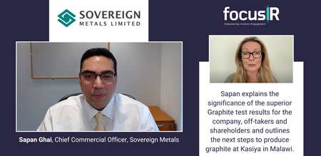 Sapan Gai, CCO at Sovereign Metals, discusses their superior graphite test results
